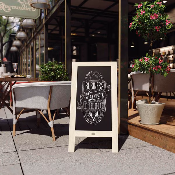 White Wooden A-Frame Magnetic Chalkboard